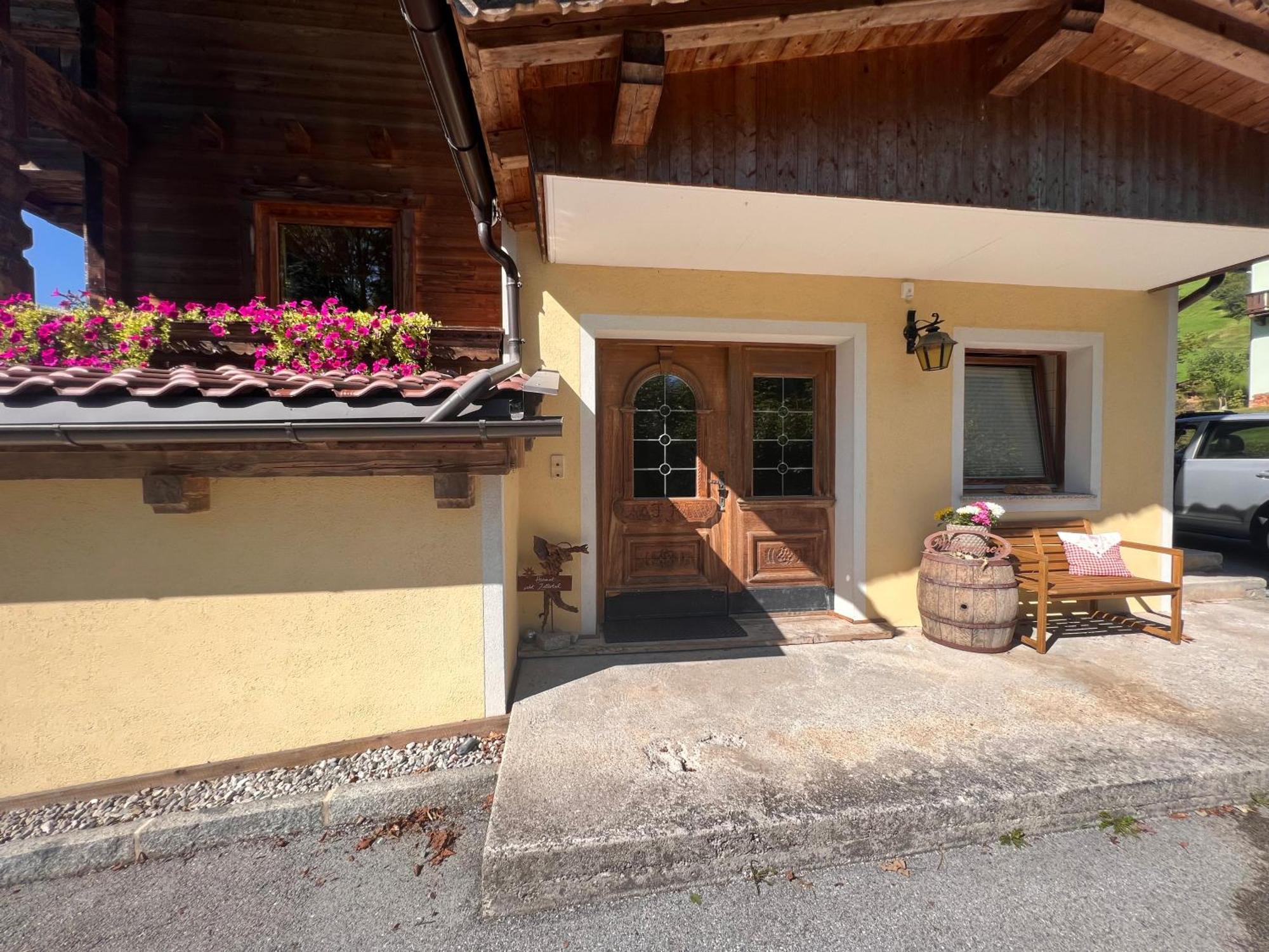 Ferienwohnung Gamsbock Panorama View Balkon, Gartensauna, Garten, Grillplatz Stumm Buitenkant foto